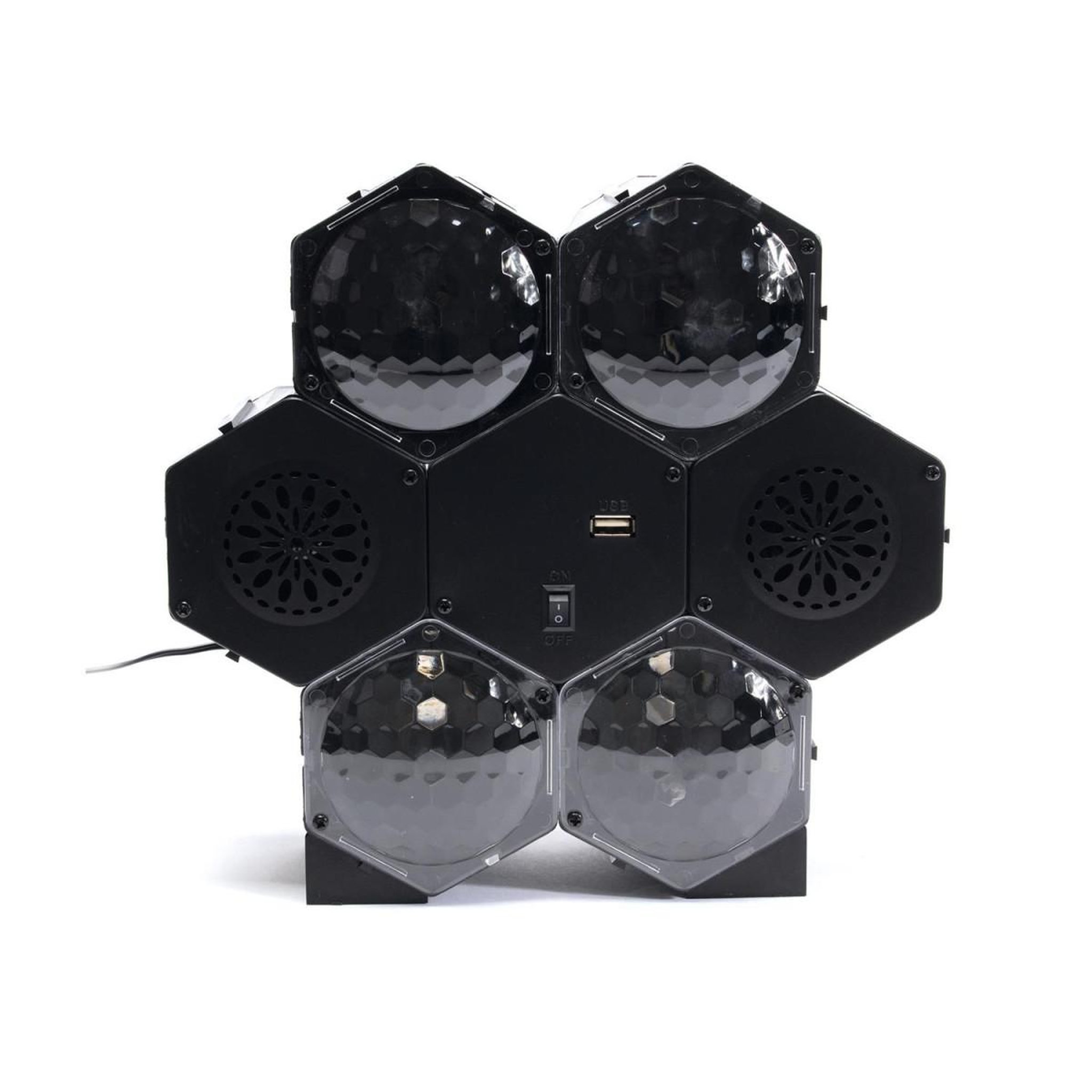 Voir la diapositive 4 : PARTY TIME Enceinte sans fil & projecteur  disco  25cm noir