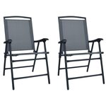 VIDAXL Chaises de jardin pliables lot de 2 Textilene Gris