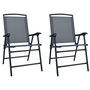 Voir la diapositive 1 : VIDAXL Chaises de jardin pliables lot de 2 Textilene Gris