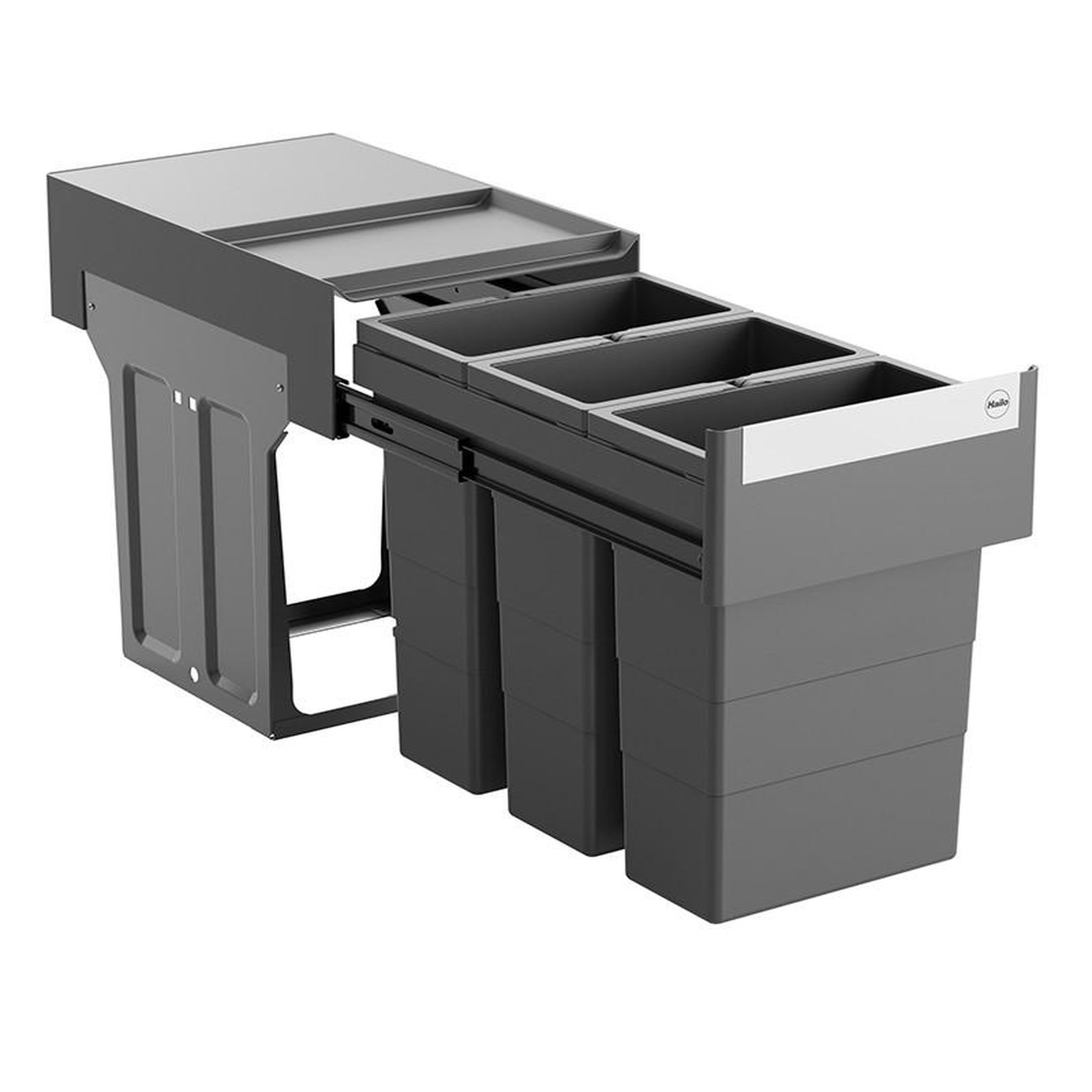 HAILO Poubelle de cuisine 3 bacs encastrables 24l (8+8+8) hailo as tandem