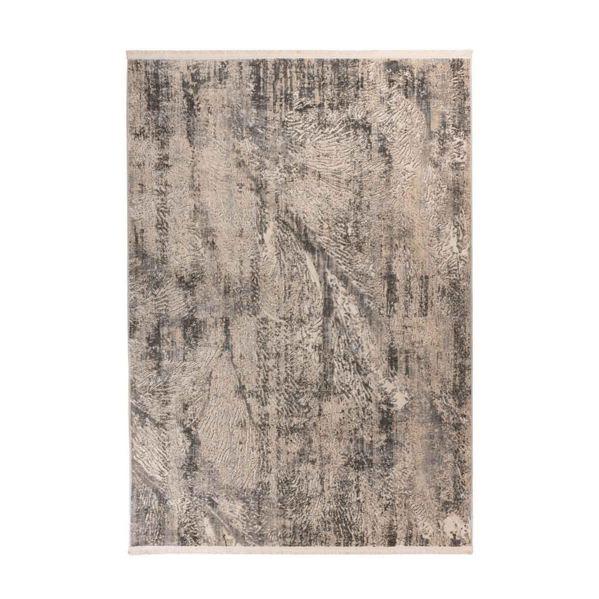 Voir la diapositive 1 : Paris Prix Tapis Tissé à Poils Ras Rétro  Adeon  Gris