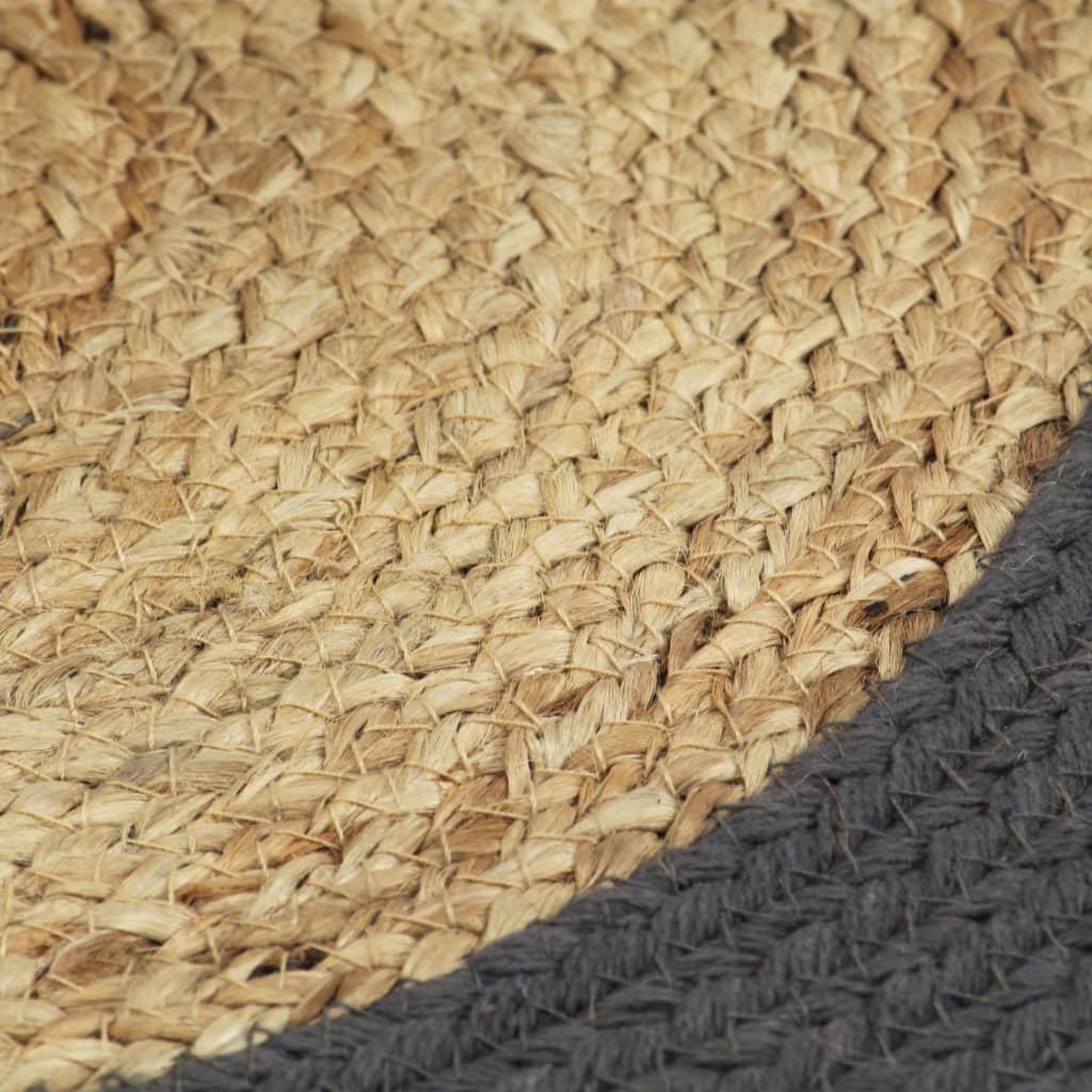 Voir la diapositive 4 : VIDAXL Napperons 6 pcs Naturel et anthracite 38 cm Jute et coton