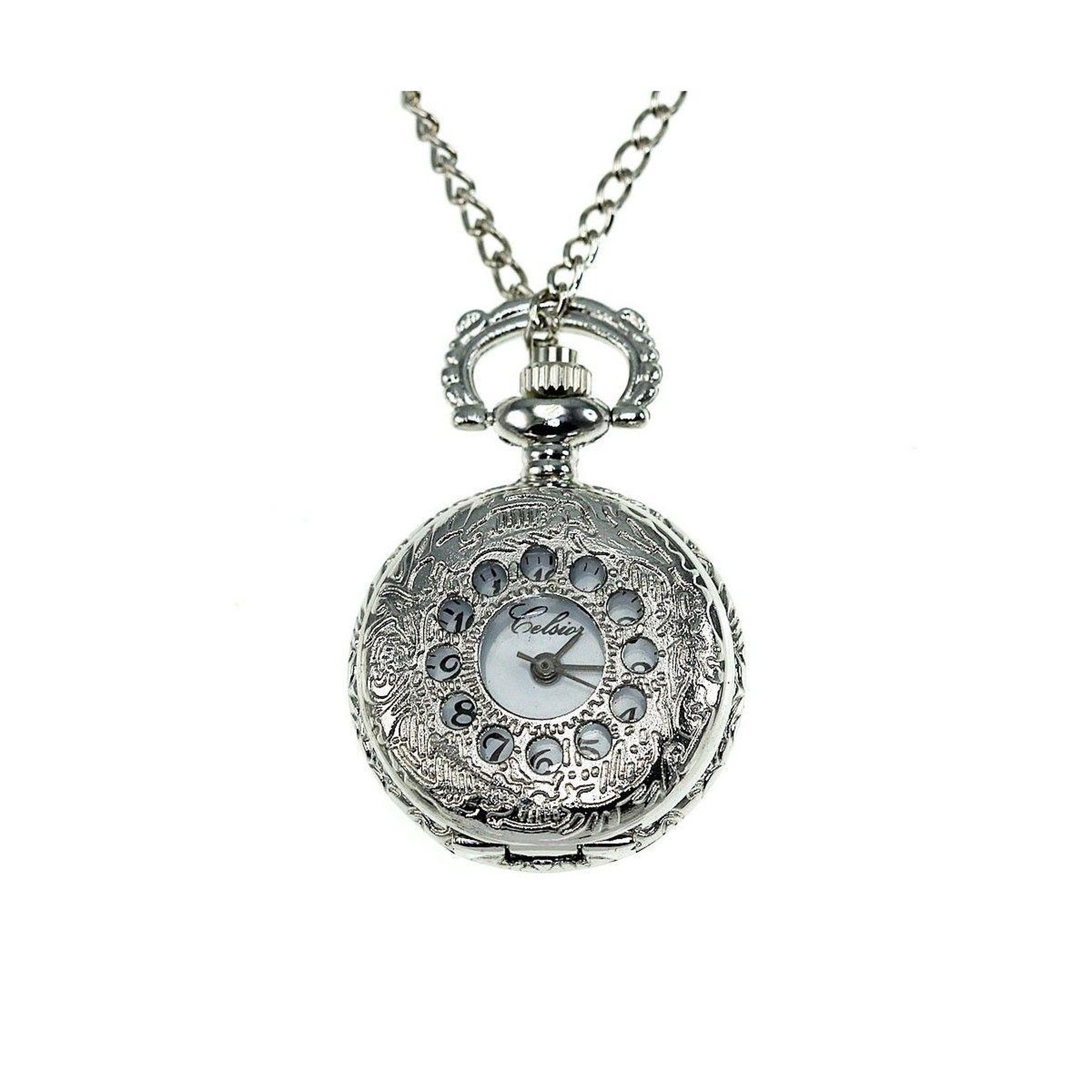 SC CRYSTAL Montre gousset mouvement quartz à clapet