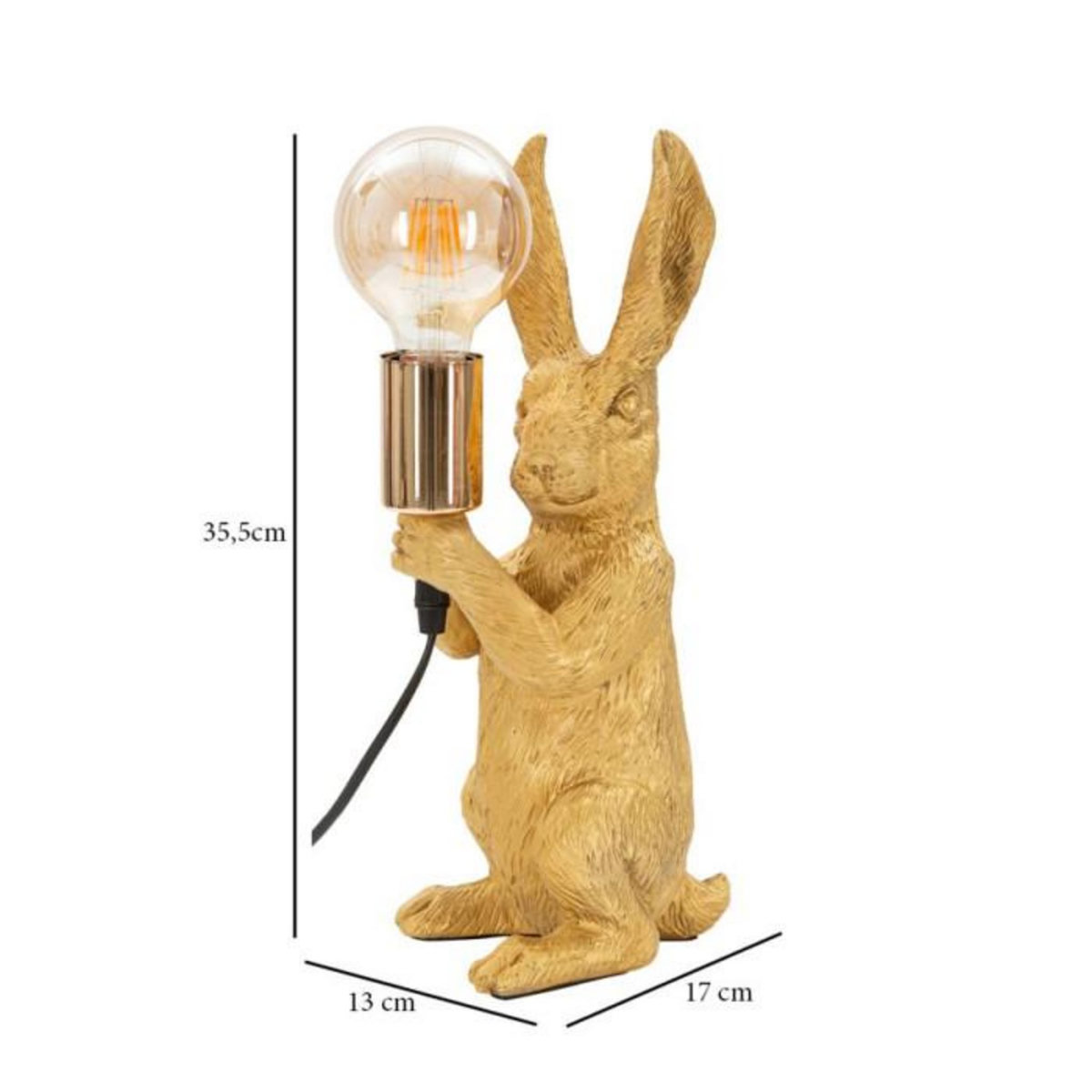 Paris Prix Lampe à Poser en Résine  Rabbit  35cm Or