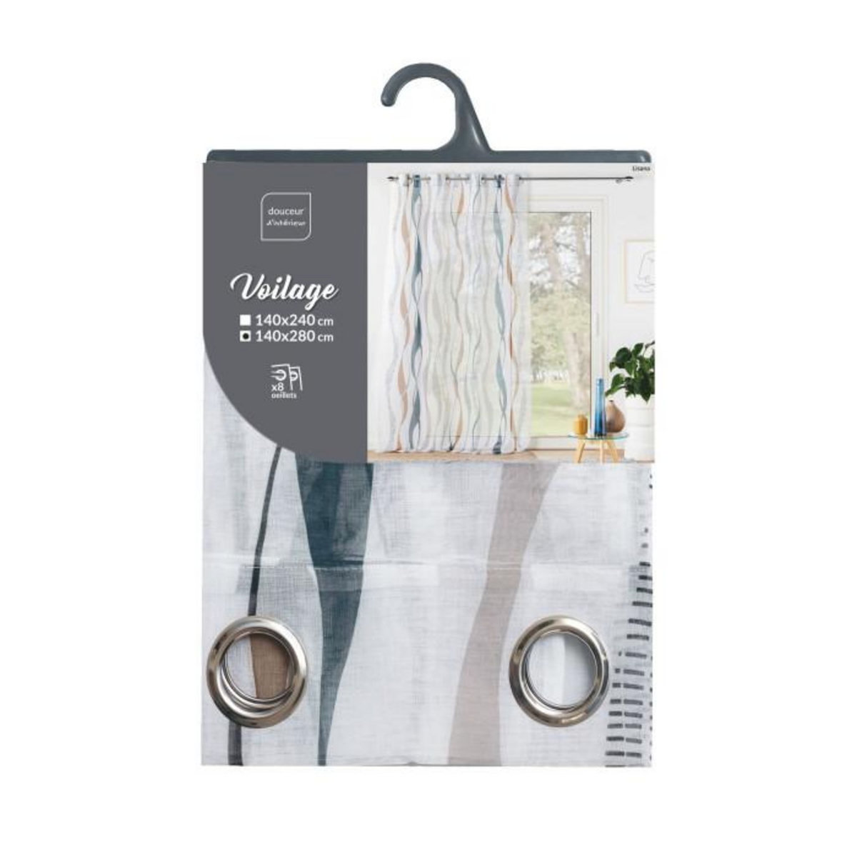 Paris Prix Rideau Voilage à Œillets  Lisana  140x280cm Multicolore