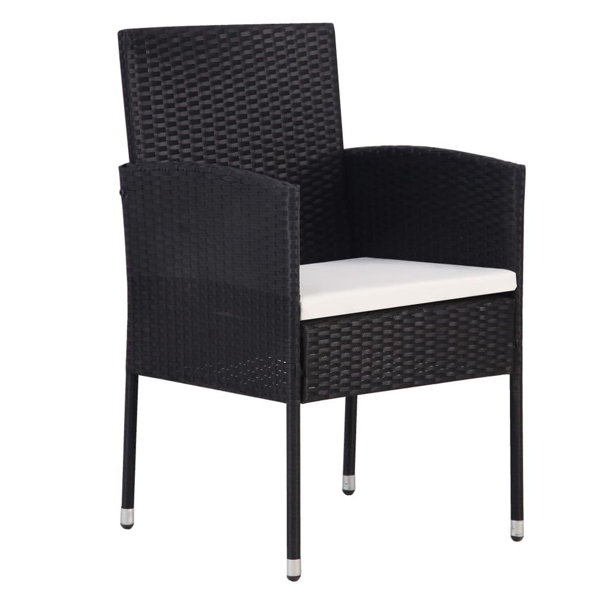 Voir la diapositive 5 : VIDAXL Ensemble a manger de jardin 5 pcs Noir
