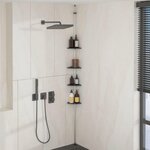 VIDAXL Etagere d'angle de douche telescopique a 4 niveaux Argente
