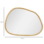 Voir la diapositive 3 : HOMCOM Miroir mural décoratif forme organique dim. 80L x 60H cm cadre bois de pin verni