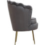 Voir la diapositive 3 : Habitat et Jardin Fauteuil en velours  Floria  - 75 x 68 x 77.5 cm - Gris