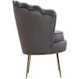 Voir la diapositive 3 : Habitat et Jardin Fauteuil en velours  Floria  - 75 x 68 x 77.5 cm - Gris