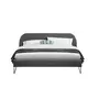 CONCEPT USINE Cadre de lit en velours gris & pieds noirs 160x200 cm PHOENIX