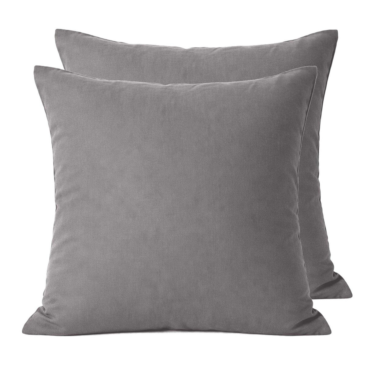Home collection Lot de 2 taies d'oreiller 100% percale de coton 70 fils