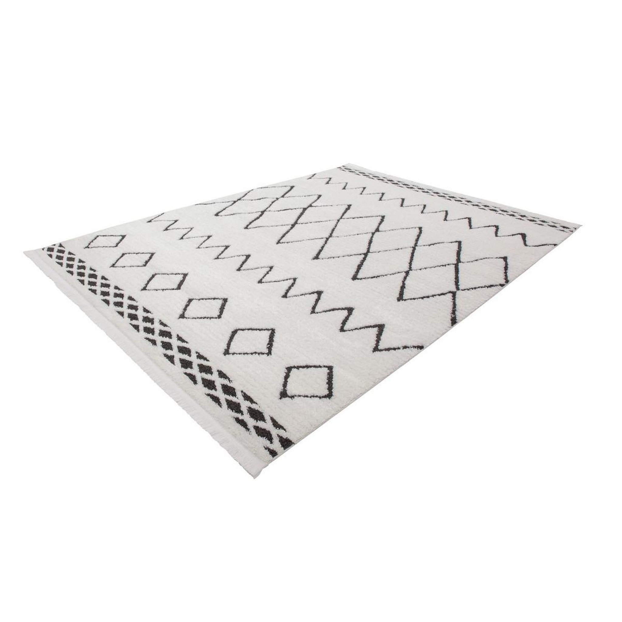Voir la diapositive 4 : Paris Prix Tapis ethnique à franges  agadir  noir