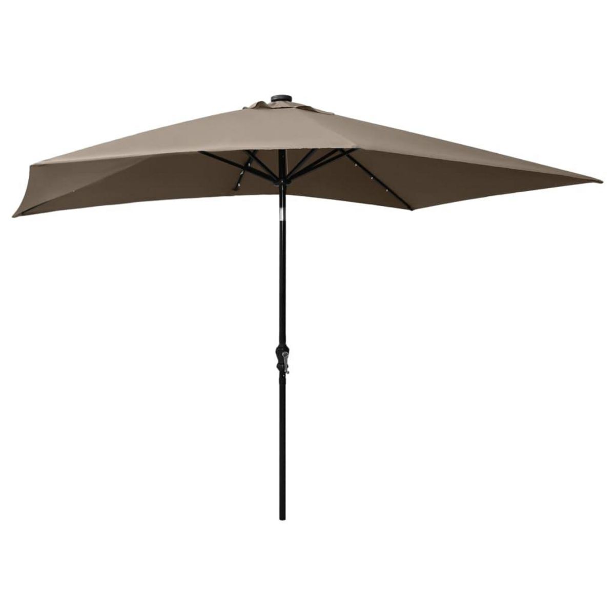 VIDAXL Parasol de jardin avec LED et mat en acier taupe 2x3 m