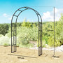 Voir la diapositive 3 : OUTSUNNY Arche de jardin arche à rosiers style fer forgé dim. 150L x 40l x 223H cm métal époxy noir