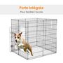 Voir la diapositive 6 : PAWHUT Parc enclos acier pour chien animaux 1 porte 8 panneaux 76L x 61l cm noir