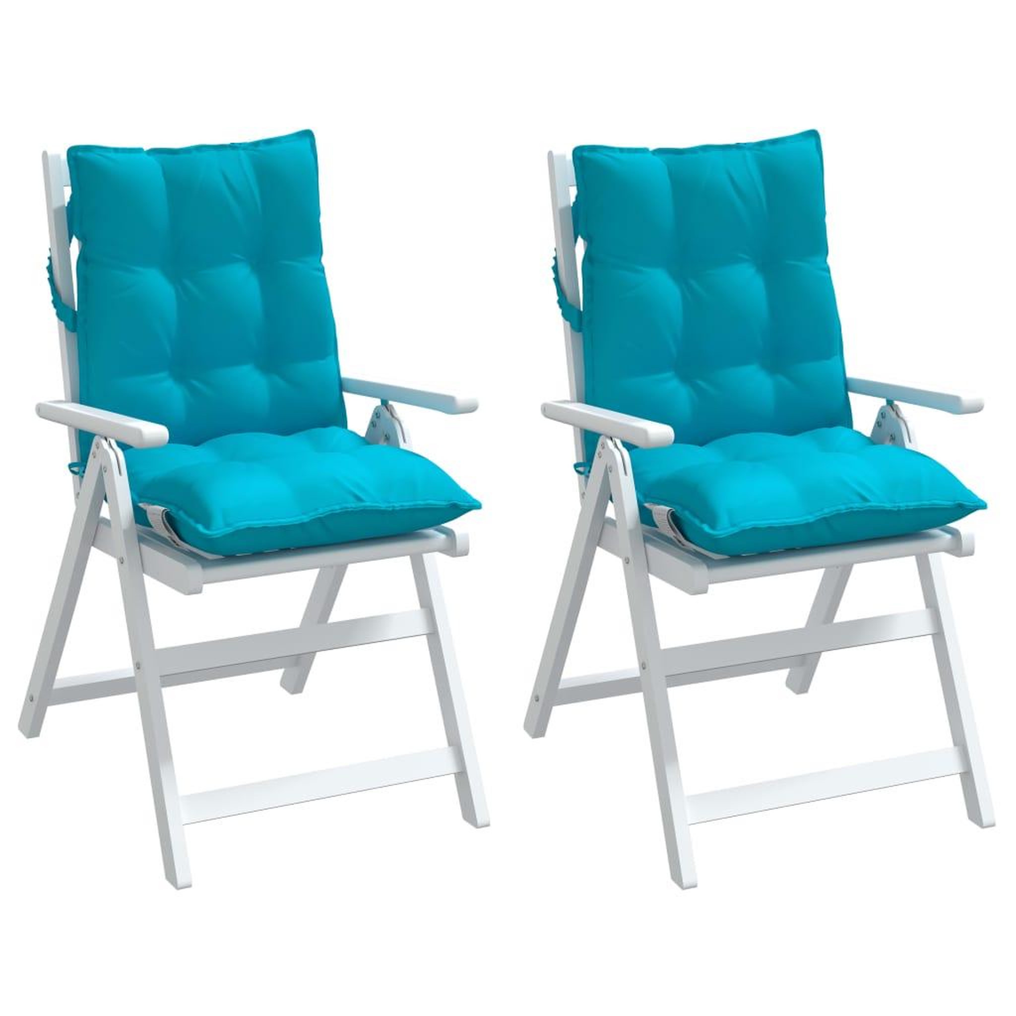 Voir la diapositive 4 : VIDAXL Coussins de chaise a dossier bas lot de 2 turquoise