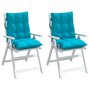 Voir la diapositive 4 : VIDAXL Coussins de chaise a dossier bas lot de 2 turquoise