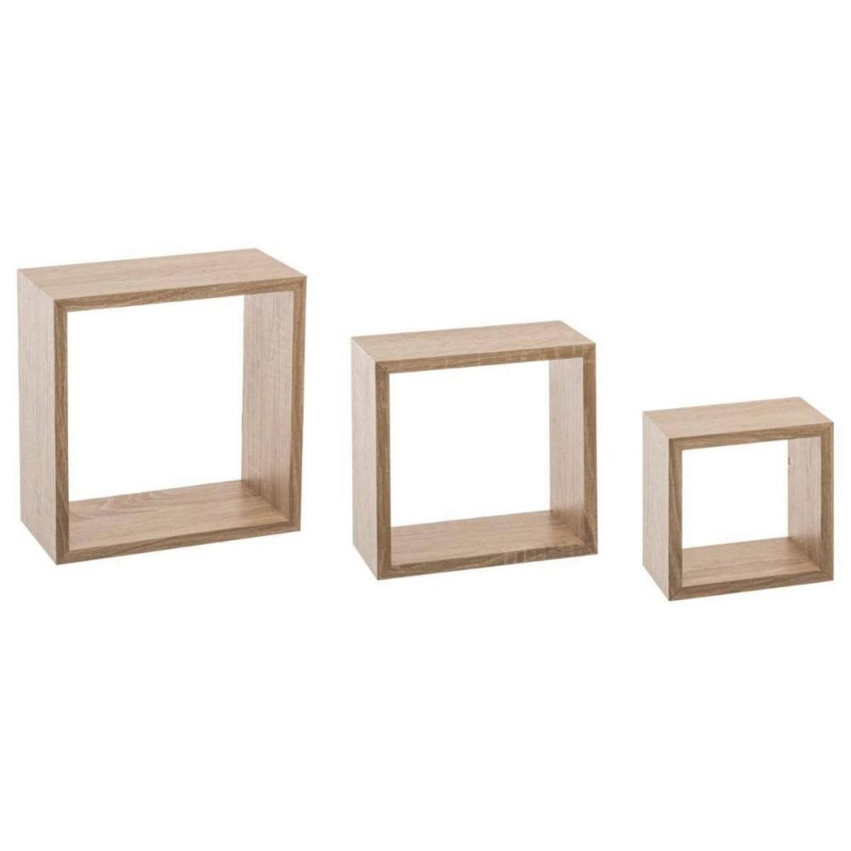 ATMOSPHERA Kit de 3 étagères murales Cube chêne naturel