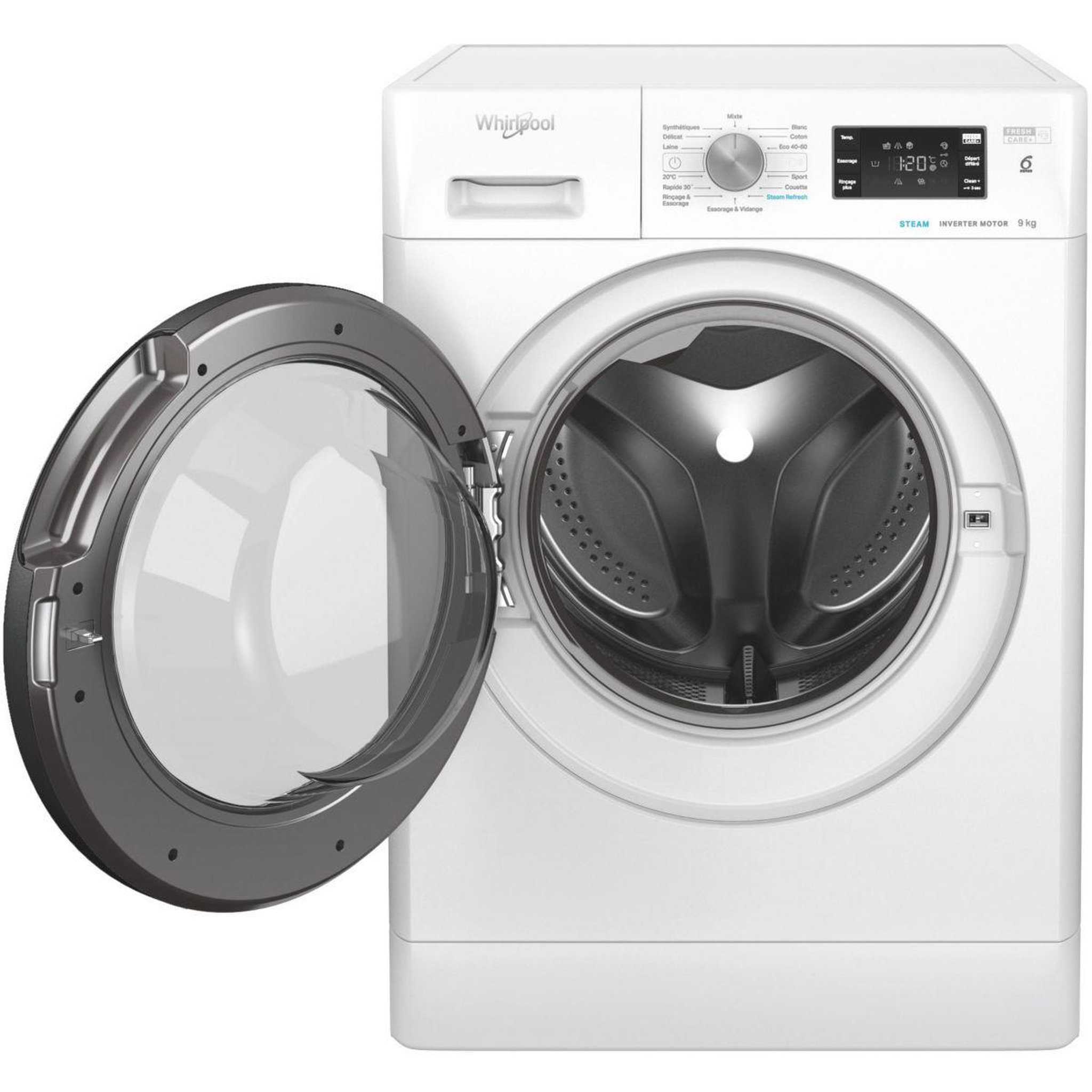 Voir la diapositive 2 : Whirlpool Lave linge hublot ffbp9489bvfr - 9 kg - 1400 tr/min - classe a - moteur induction