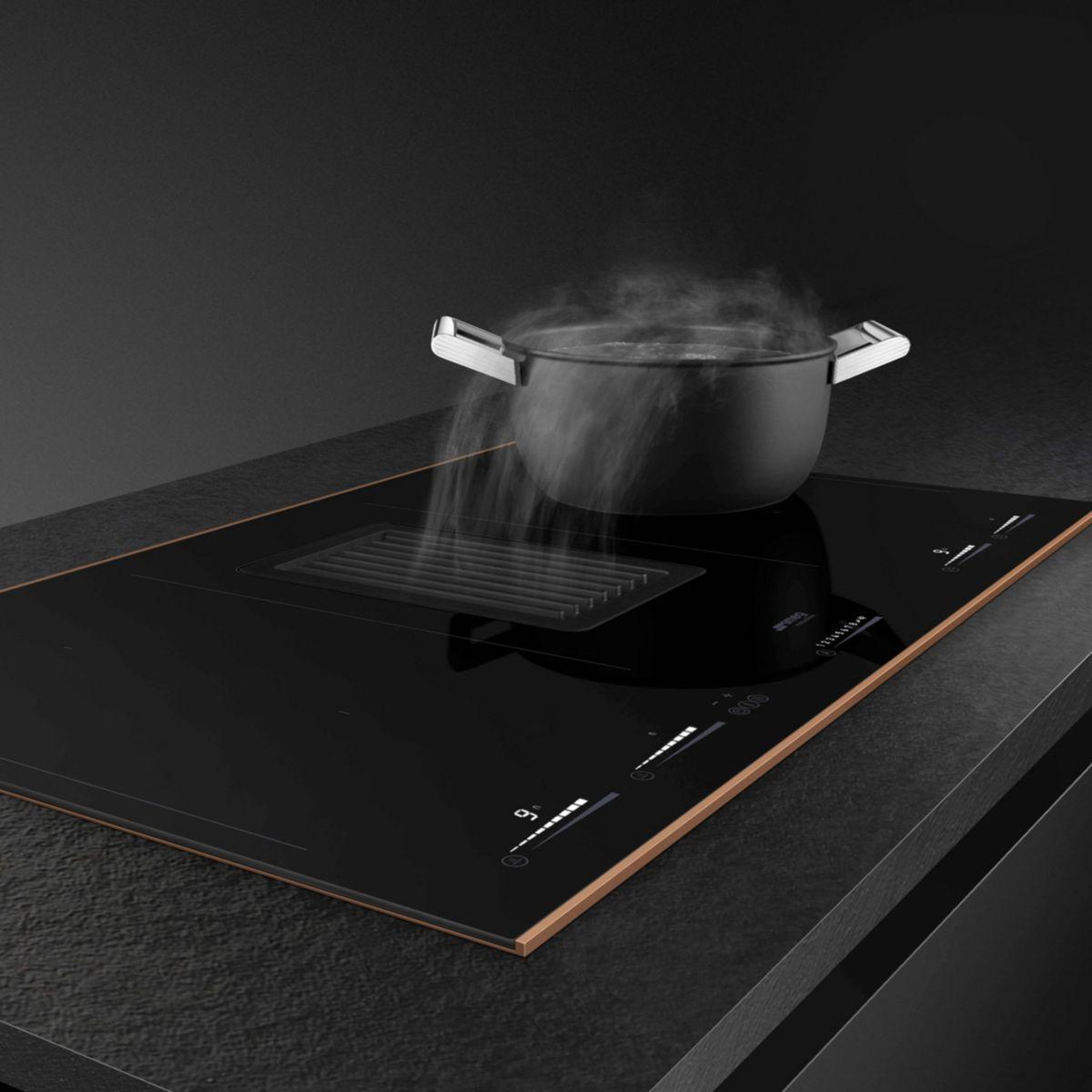 Voir la diapositive 4 : SMEG Plaque induction aspirante HOBD682R1