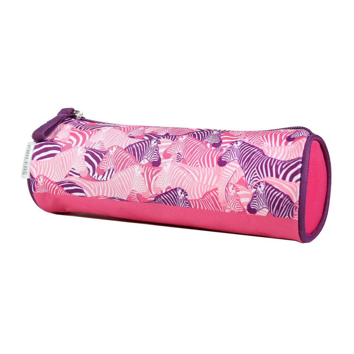 Bagtrotter BAGTROTTER Trousse scolaire ronde Phileas Rose Zèbre