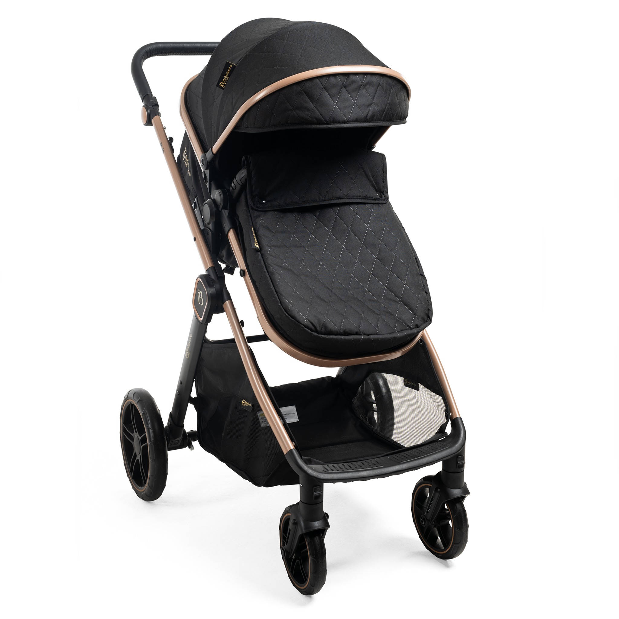 Voir la diapositive 2 : BEBELISSIMO Bebelissimo - Poussette transformable - combinée - 2 en 1 - poids 0-22kg - IRIS- noir