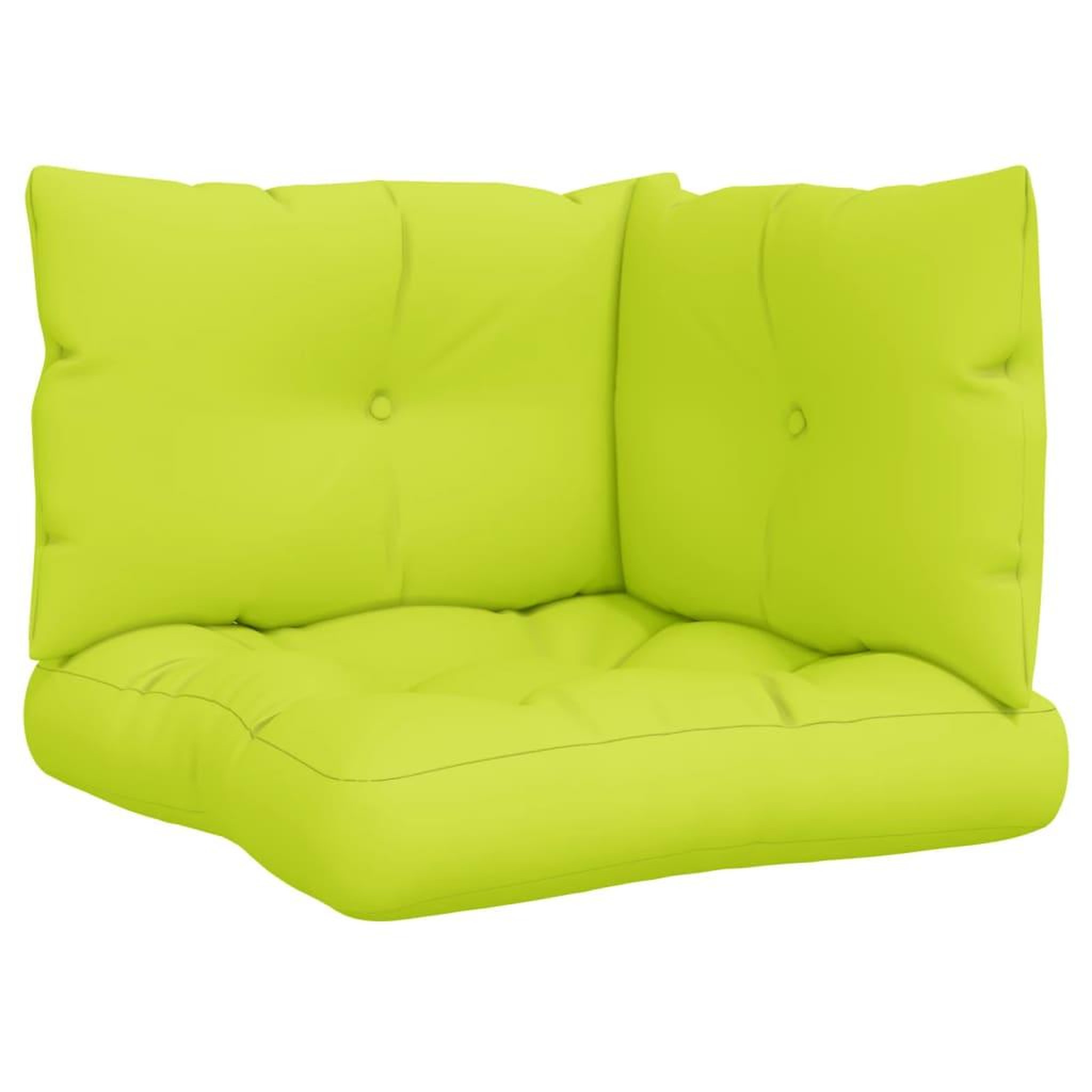 Voir la diapositive 2 : VIDAXL Coussins de palette lot de 3 vert vif tissu