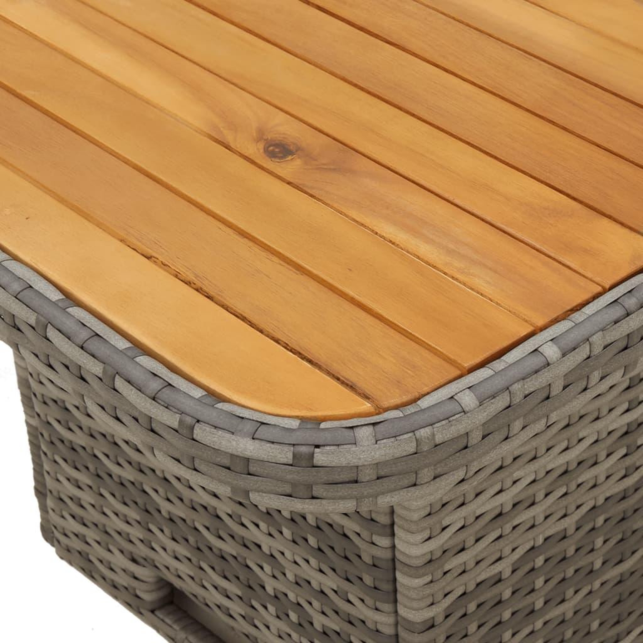 Voir la diapositive 5 : VIDAXL Ensemble a manger de jardin 5 pcs coussins gris resine tressee