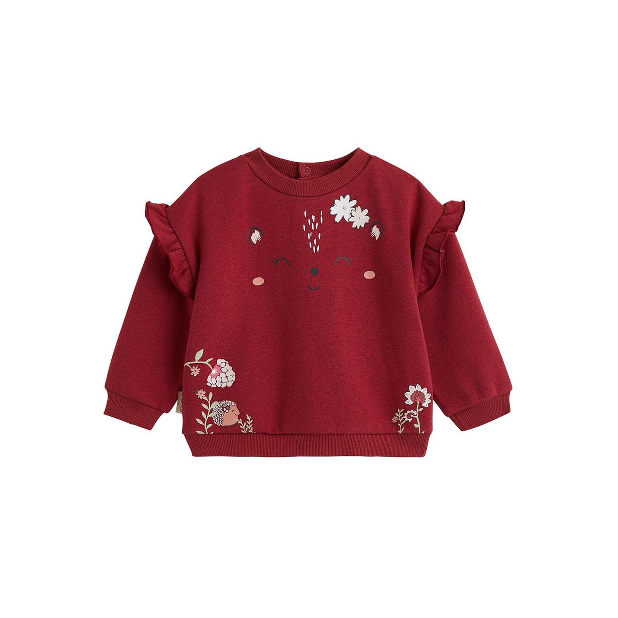 PETIT BEGUIN Sweat-shirt bébé en molleton harmony. Coloris disponibles : Rose