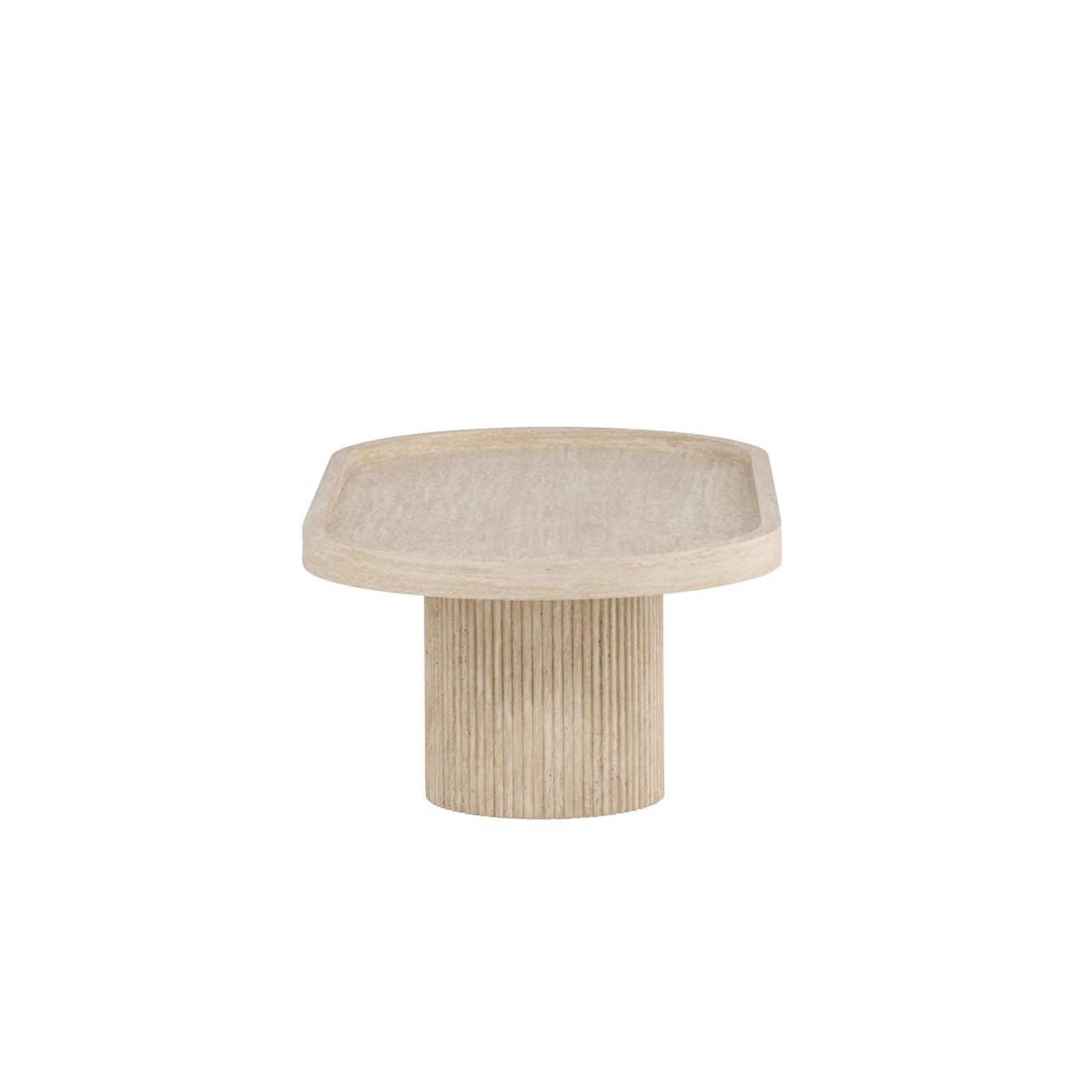 Voir la diapositive 3 : Paris Prix Table basse effet travertin  krille  120cm beige