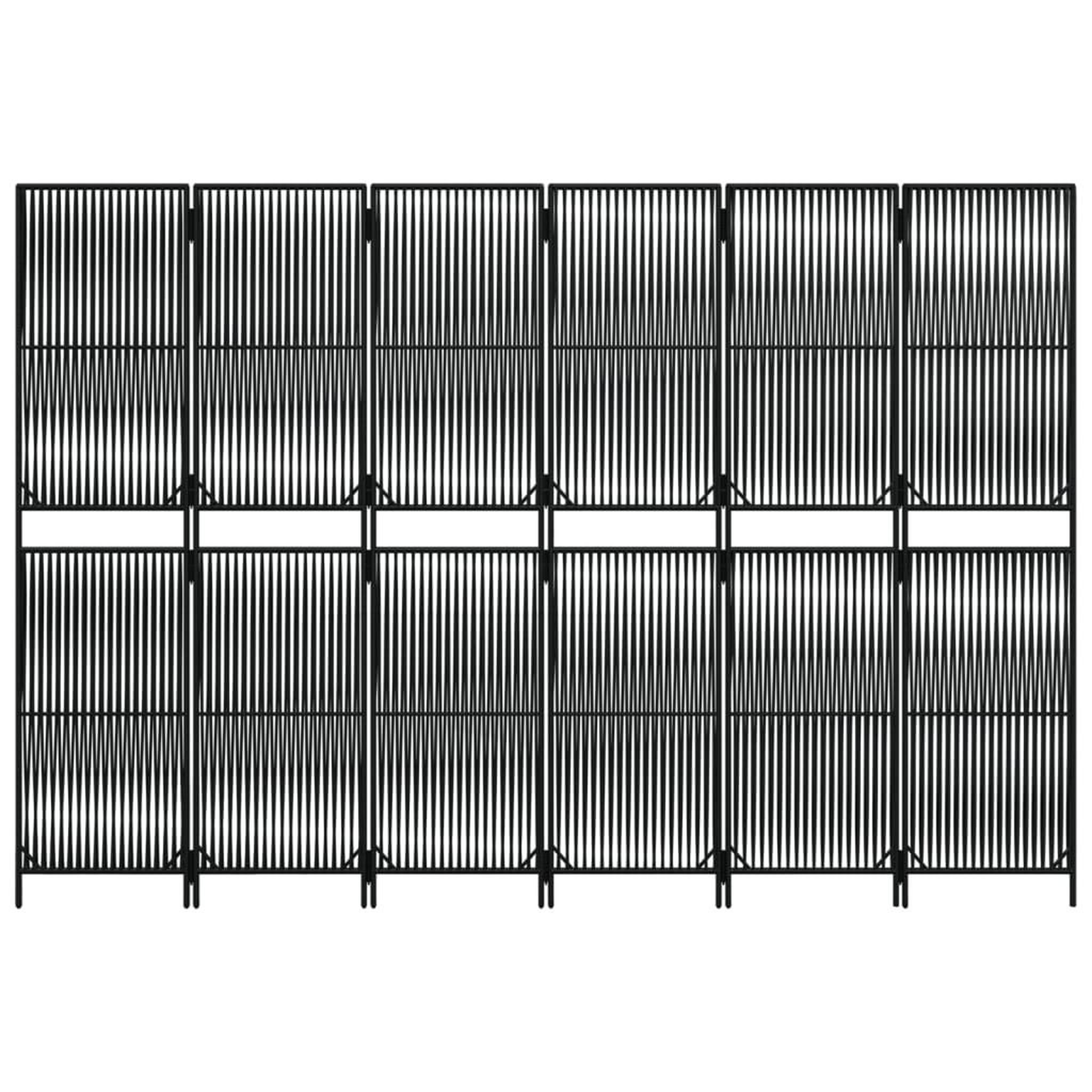 Voir la diapositive 5 : VIDAXL Cloison de separation 6 panneaux noir resine tressee