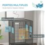 Voir la diapositive 4 : PAWHUT Cage à oiseaux sur roulettes - volière mobile - nombreux accessoires - dim. 48x46x74cm - acier époxy gris noir