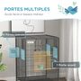 Voir la diapositive 4 : PAWHUT Cage à oiseaux sur roulettes - volière mobile - nombreux accessoires - dim. 48x46x74cm - acier époxy gris noir