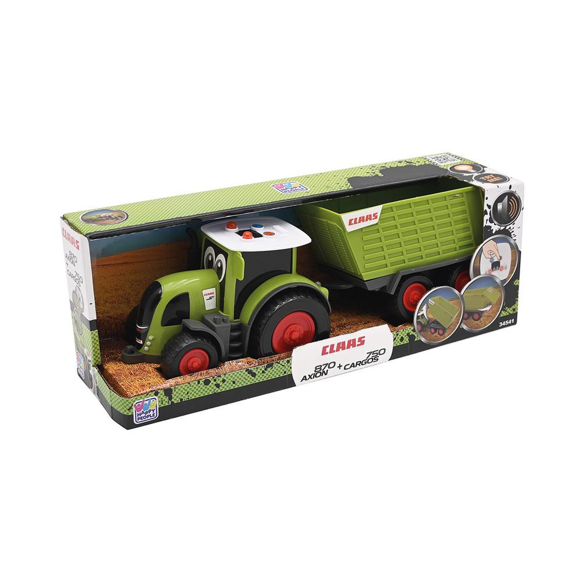 Voir la diapositive 2 : Happy People Tracteur jouet 1er âge avec sons et lumières, carrosserie verte et roues rouges (modèle a2602390)