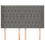 Voir la diapositive 3 : VIDAXL Tete de lit avec oreilles Gris fonce 147x16x118/128 cm Tissu