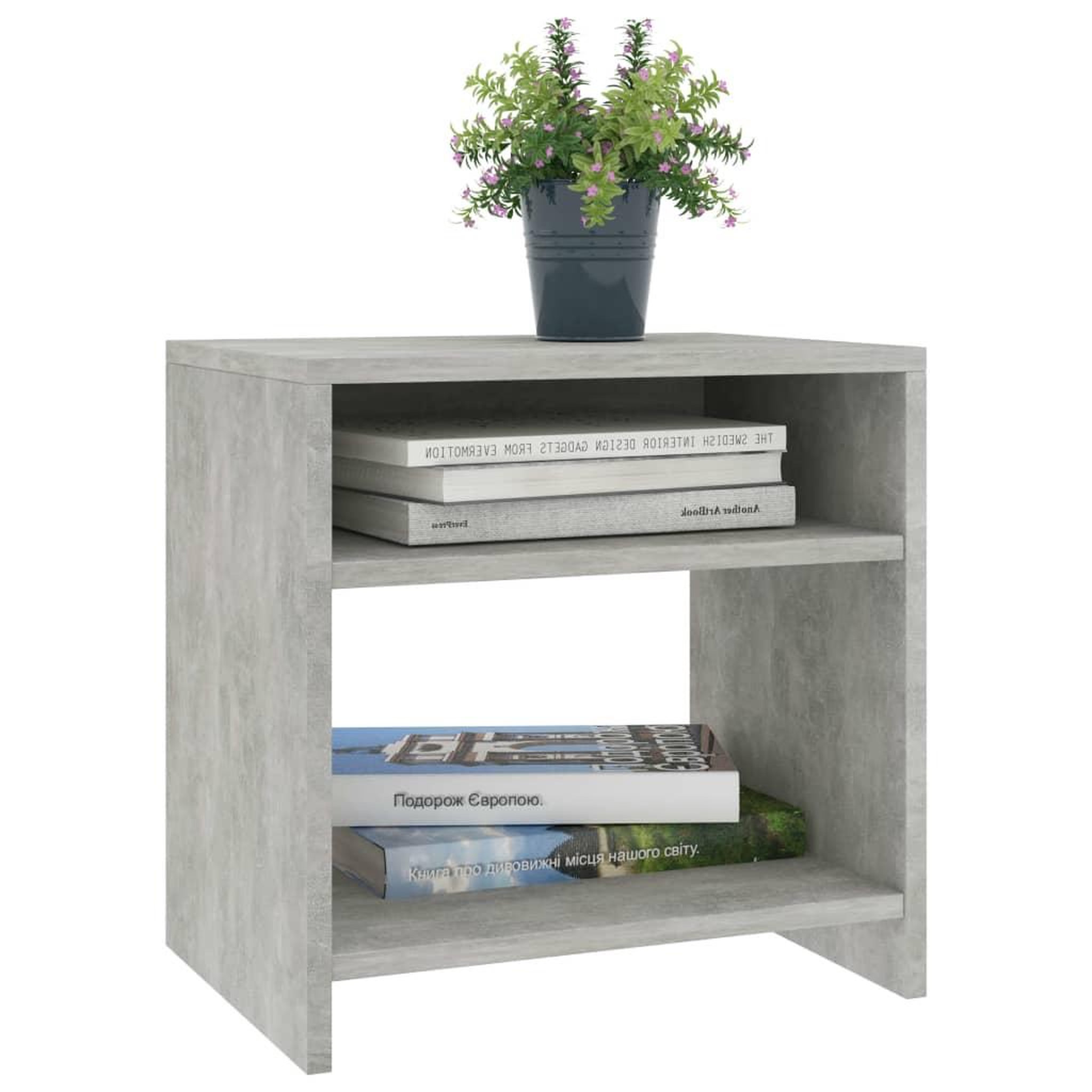 Voir la diapositive 3 : VIDAXL Table de chevet Gris beton 40x30x40 cm Bois d'ingenierie