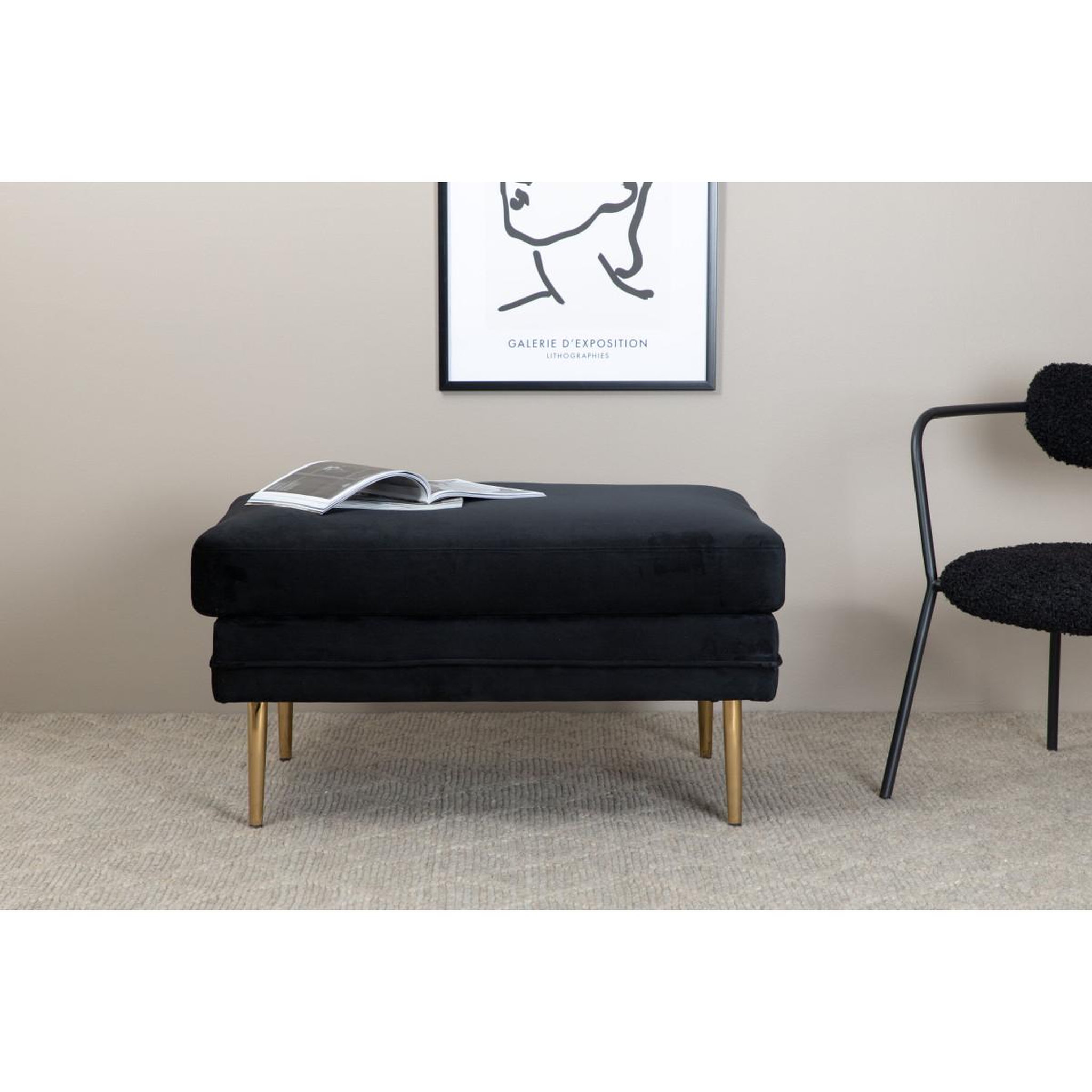Voir la diapositive 6 : Paris Prix Pouf design en velours  boom  90cm noir