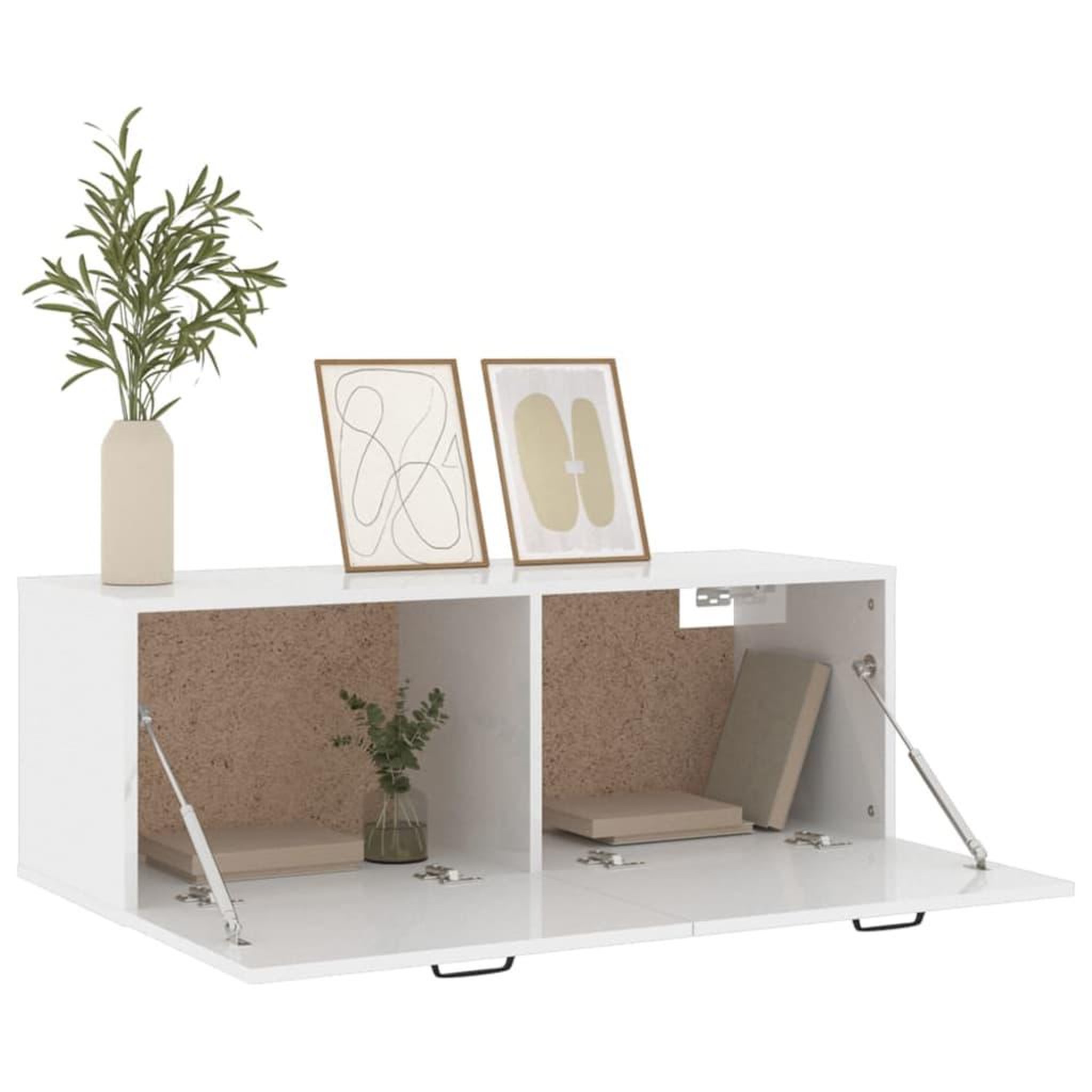 Voir la diapositive 4 : VIDAXL Armoire murale Blanc brillant 100x36,5x35 cm Bois d'ingenierie