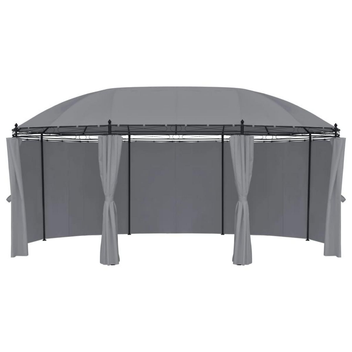 VIDAXL Tonnelle avec rideaux 520x349x255 cm Anthracite