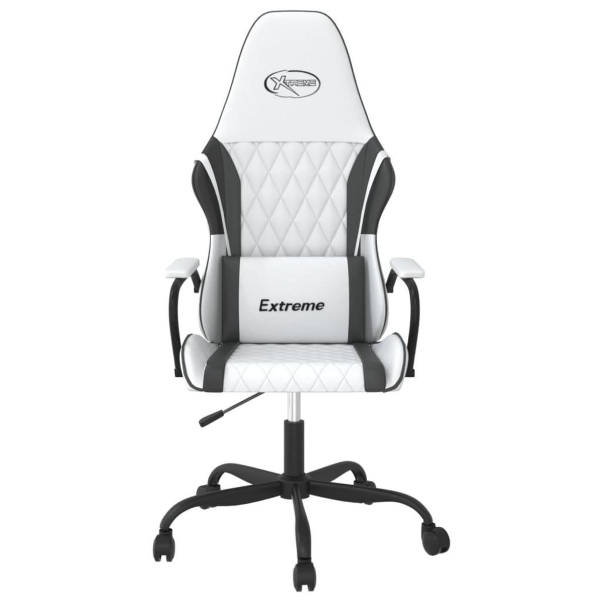 VIDAXL Chaise de jeu Blanc et noir Similicuir