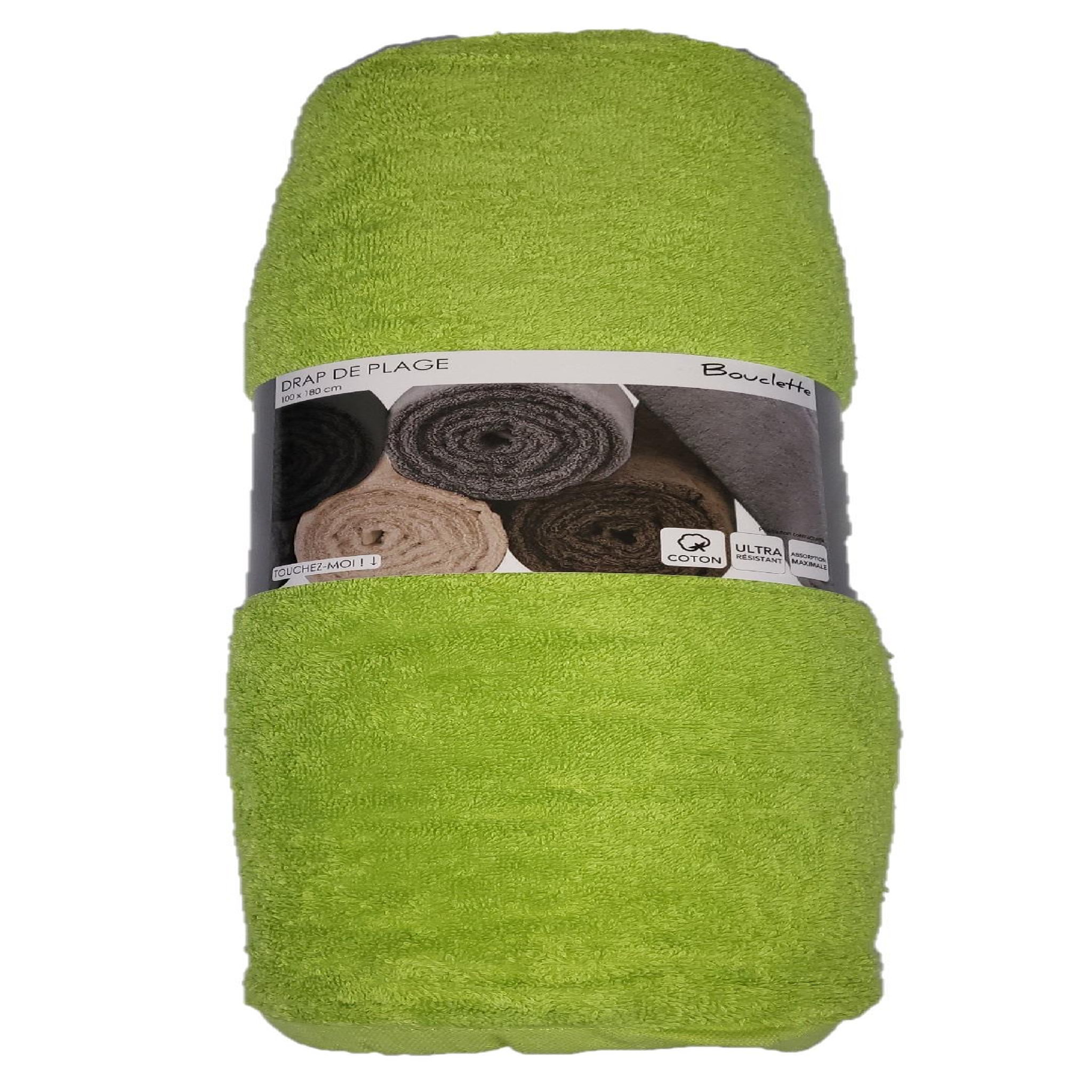 Voir la diapositive 1 : Eden Serviette drap de plage bouclette uni maxi