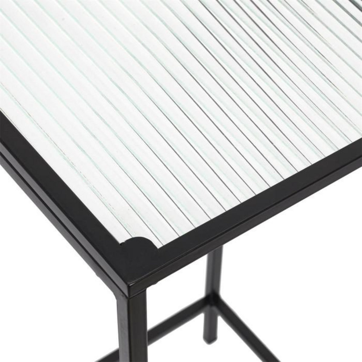 Paris Prix Sellette Design en Verre & Métal  Rosa  70cm Noir