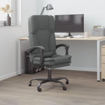VIDAXL Fauteuil de massage inclinable de bureau Gris fonce Tissu