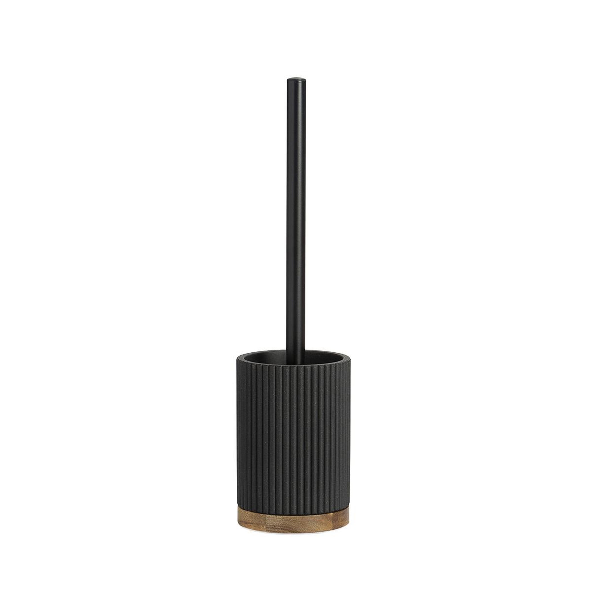 MAISON AUBERTIN Brosse wc résine noir lago - noir et bois