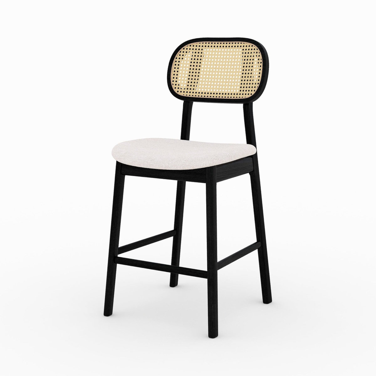 Rendez vous déco Lot de 2 chaises pour îlot central en tissu beige 64,5 cm-Maria
