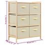 Voir la diapositive 5 : VIDAXL Etagere de rangement 6 paniers Tissu Bois de cedre Beige