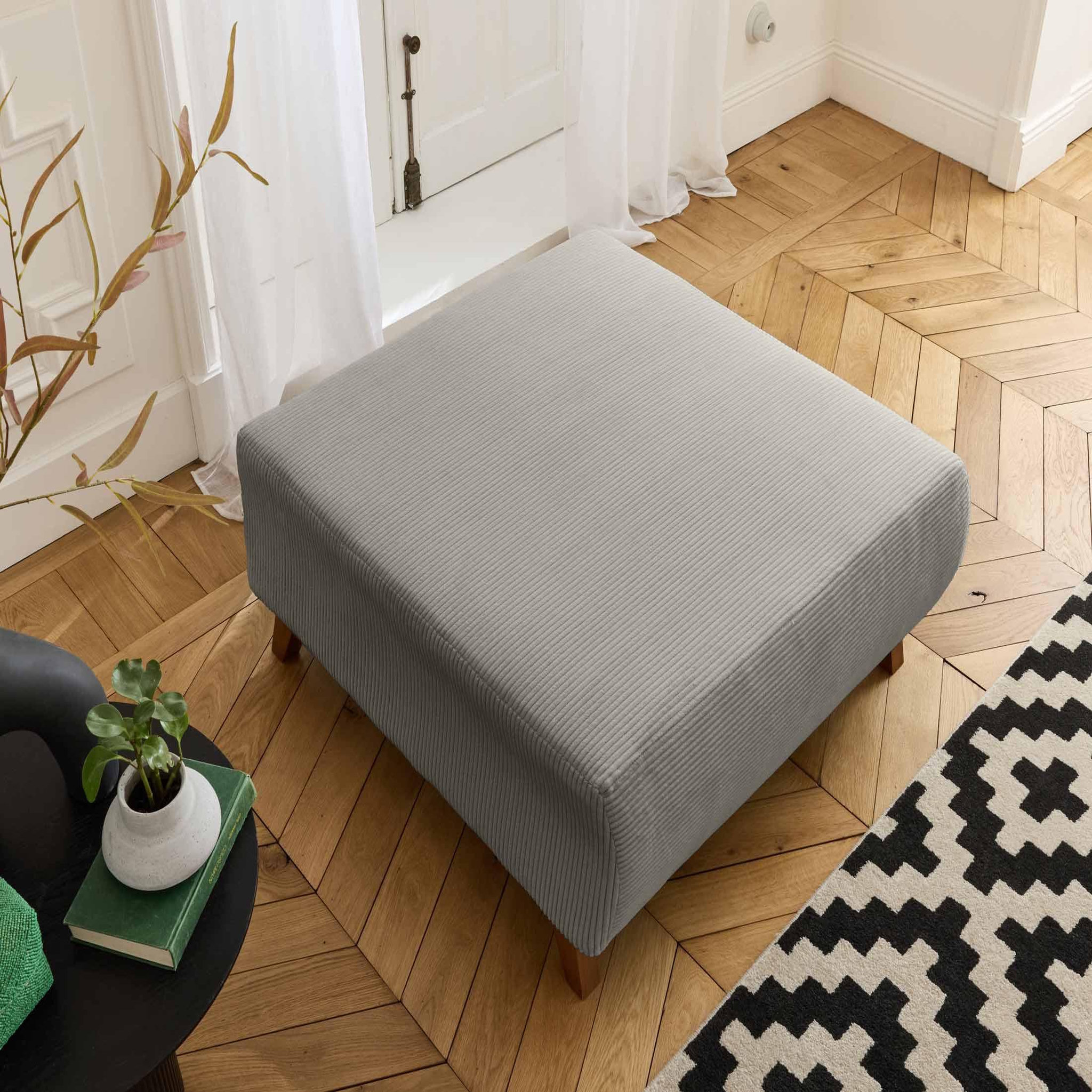 Voir la diapositive 4 : BEST MOBILIER Cristal - pouf modulable - 95 cm - en velours côtelé