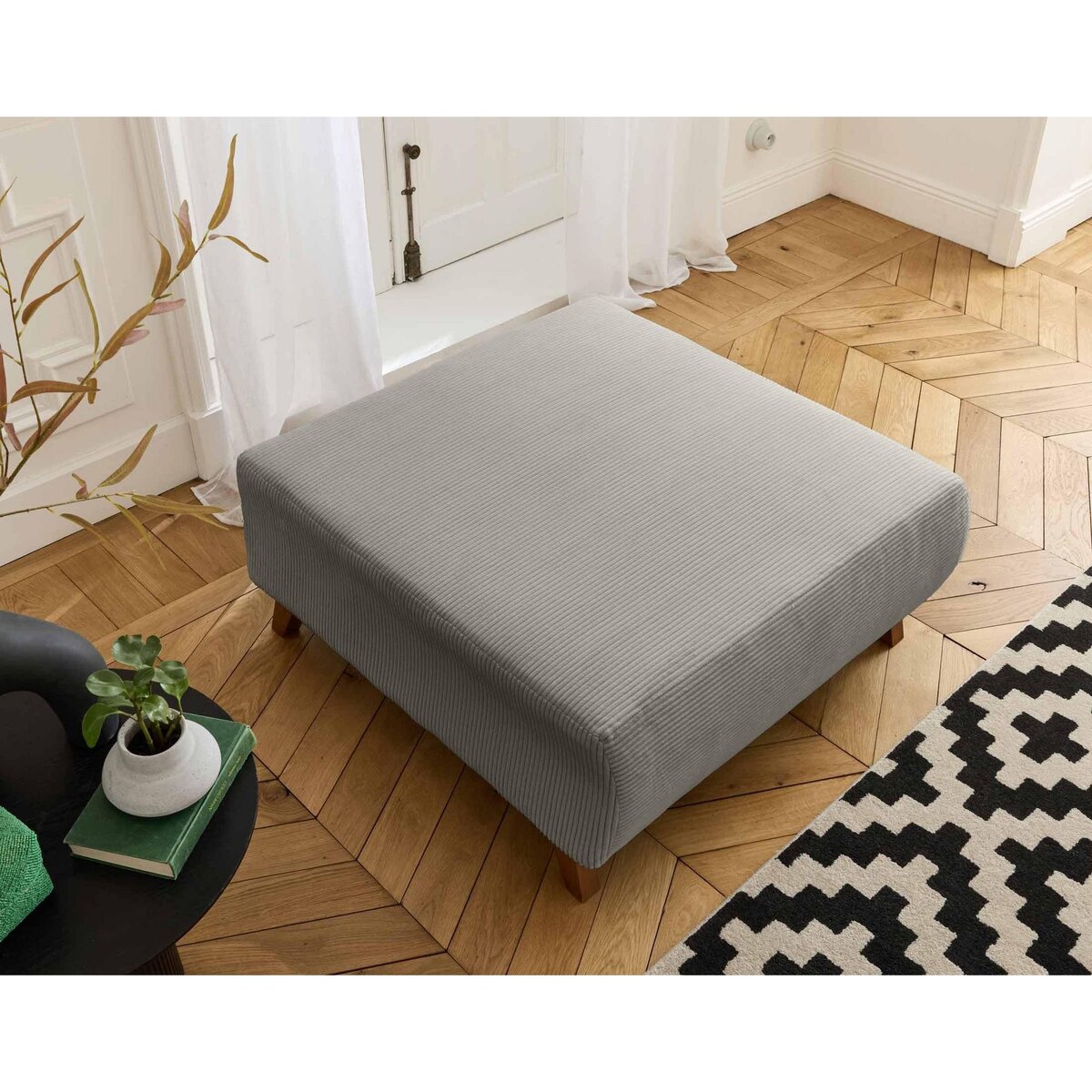 BEST MOBILIER Cristal - pouf modulable - 95 cm - en velours côtelé