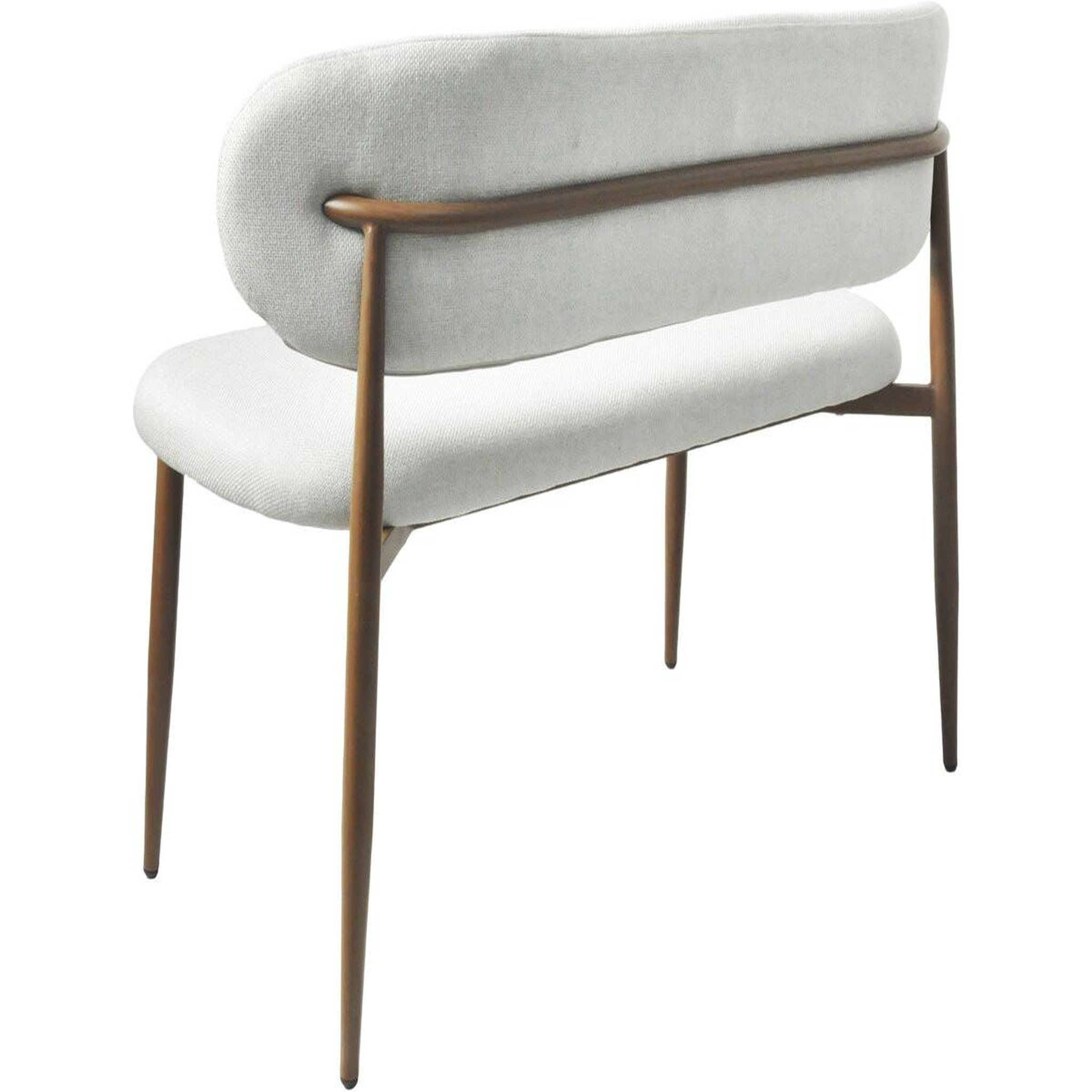 Voir la diapositive 6 : Habitat et Jardin Banc de salle à manger en tissu - 110 cm -  sélène  - 3 places - gris clair et marron